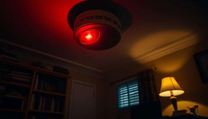 hardwired fire alarm beeps randomly at night