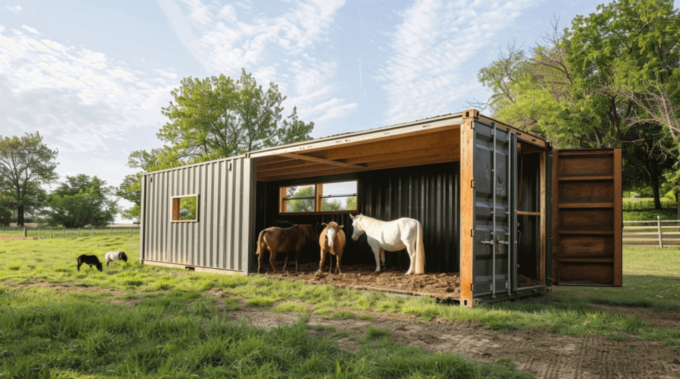 shipping container barn ideas